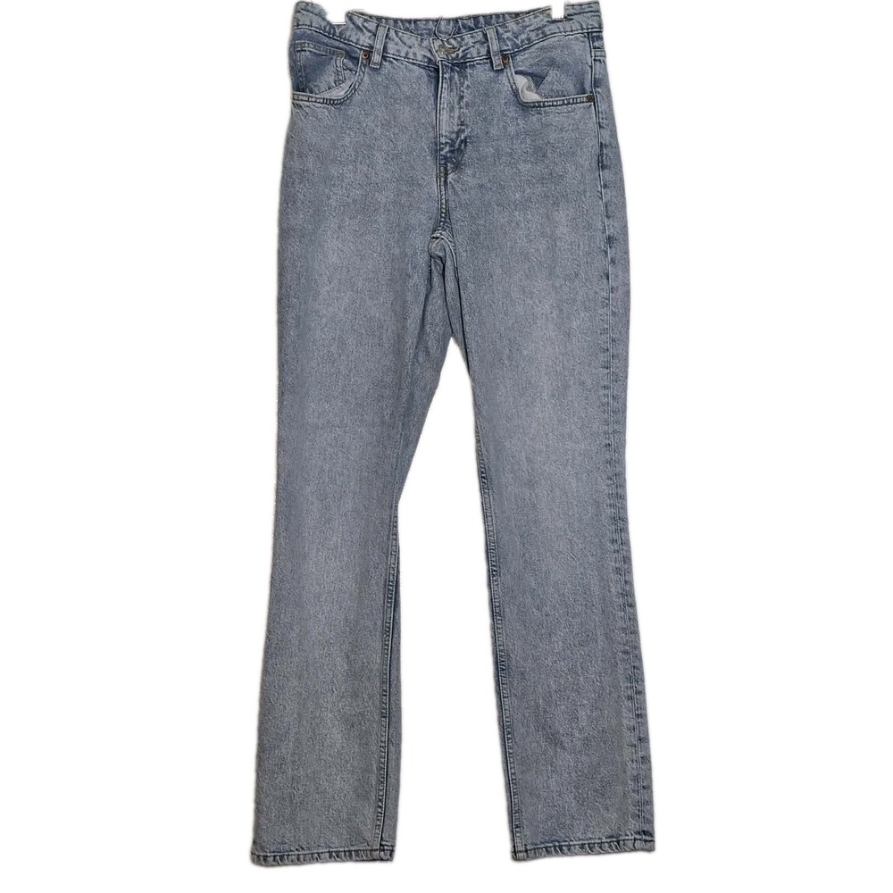 H&M Divided Womens Size 8 Light Wash Straight Leg High Rise Blue Denim Jeans